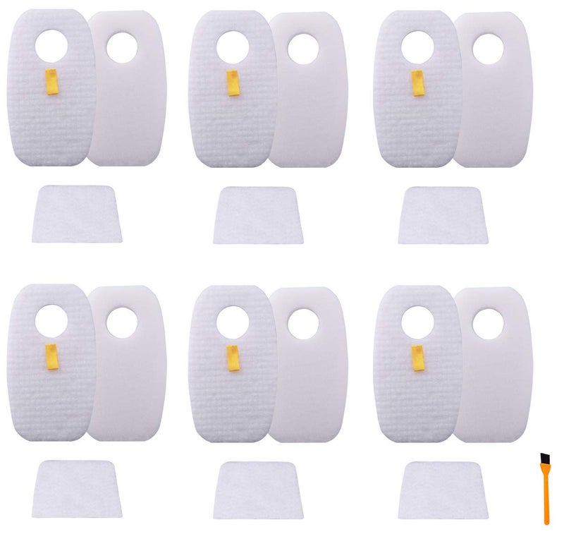 Hongfa HV380 Filters Compatible with Shark Rocket DuoClean Ultra-Light Corded Bagless Vacuum, 6 Packs Foam & Felt Filter Part HV380, HV380W HV381,HV383, HV384Q Replacement Part XFFH380 XPSTFH380 - Image 1